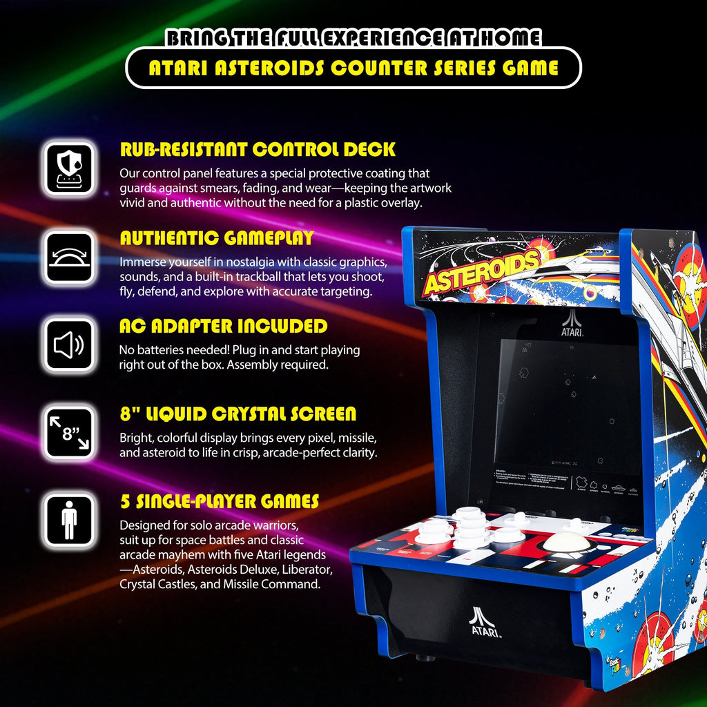 Atari Asteroids Counter Series Arcade Game with 8 Inch Screen - detail view 3